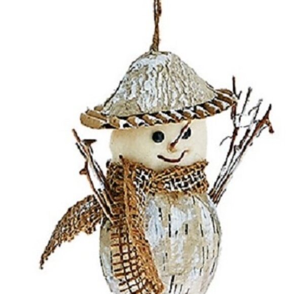 Woodland Animal Handmade Set of Four Bird Plumage Bird on Pine Cone Owl Snowman - Picture 3 of 5